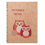 Retro Owls Personalized Notebook