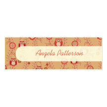 Retro Owls Skinny Mommy Calling Cards Business Cards