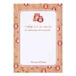 Retro Owls Thank You Flat Cards Invitations