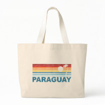Retro Palm Tree Paraguay Canvas Bag