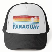 Retro Palm Tree Paraguay Hats