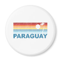 Retro Palm Tree Paraguay Fridge Magnets