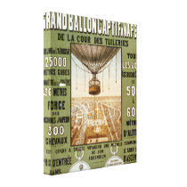 Retro Paris France Hot Air Balloon Ad Diptych canvas prints