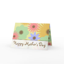 Retro Pastel Flowers Mother's Day Card