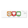 Retro Peace, Love, Books (Dark) Bumpersticker Bumper Stickers