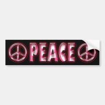 RETRO PEACE SIGN BUMPER STICKERS