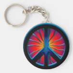 RETRO PEACE SIGN KEY CHAIN