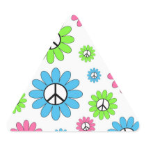 Retro Peace Symbol Flowers Sticker