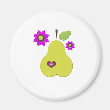 Retro Pear Magnet För Kylskåp