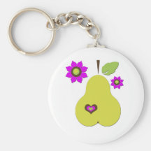 Retro Pear Nyckel Ring