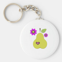 Retro Pear Nyckelring