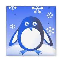 Retro Penguin Fridge Magnet
