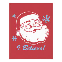 Rétro Père Noël croient Invitations