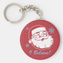 Rétro Père Noël croient Porte-clé