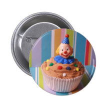 Rétro petit gâteau de clown pin's avec agrafe