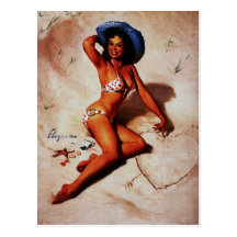 Rétro Pin de pin-up vintage de Gil Elvgren d'art v Cartes Postales
