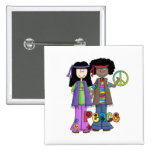 Rétro Pin hippie d'enfants de fleur Badge Avec Épingle