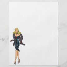 Rétro pin-up blond de fille magnifique vintage de  prospectus personnalisés