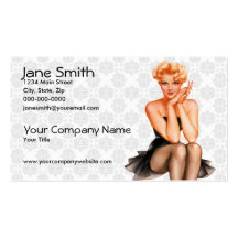 Retro Pin Up Business Card Templates