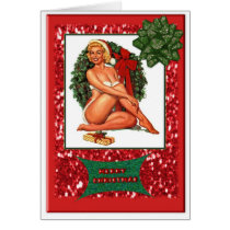 retro pin up girl christmas card