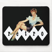 Retro Pin Up Mouse Pads