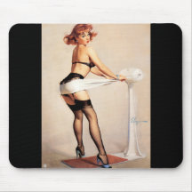 Rétro Pin vintage de Gil Elvgren vers le haut de f Tapis De Souris