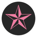 Retro Pink and Black Stars stickers