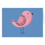 Retro Pink Bird Card