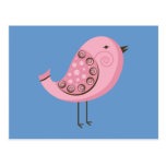 Retro Pink Bird Postcards