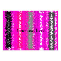 Retro pink black psychedelic rectangles custom invitations