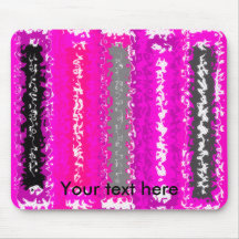 Retro pink black psychedelic rectangles mouse pads