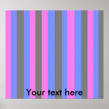 Retro pink blue and black stripes posters