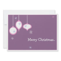 Retro Pink Christmas Card Personalized Invitation