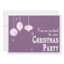 Retro Pink Christmas Invitations