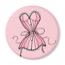 Retro Pink Corset Fridge Magnets