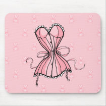Retro Pink Corset Mouse Pad