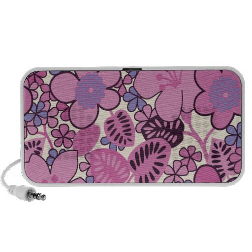Retro Pink Floral New OrigAudio Portable Speaker