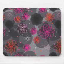 Retro pink flowers mousepad
