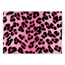 Retro Pink Leopard Print Greeting Cards