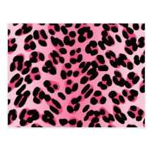 Retro Pink Leopard Print Post Card