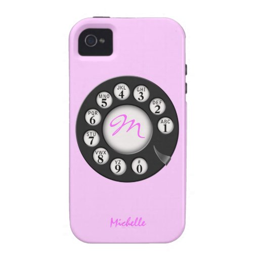 Retro Pink Mongram Rotary Themed Cases Case-Mate iPhone 4 Cases