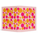 Retro Pink & Orange Bubble Dots on Lilac 3 Ring Binder