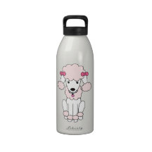 Retro Pink Paris Poodle Drinking Bottles