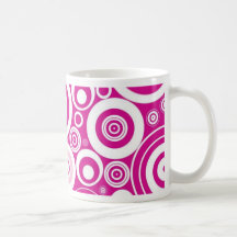 Retro Pink Purple Circles Pattern Mug