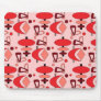 Retro Pink Shapes Mousepads