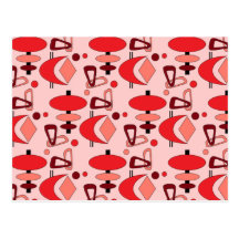 Retro Pink Shapes Postcards