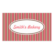 Retro Pink Stripes Business Card