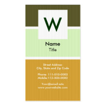 Retro Pinstripe Modern Monogram Business Card