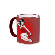 Retro Pinup Coffee Cup Vintage Sexy Pinup Girl Mug