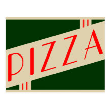 retro pizza post card